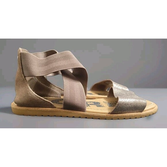 Sorel Womens 7.5 Ella II Flat Sandals Gold Metallic Strappy Casual NL3536-240 - Picture 4 of 10